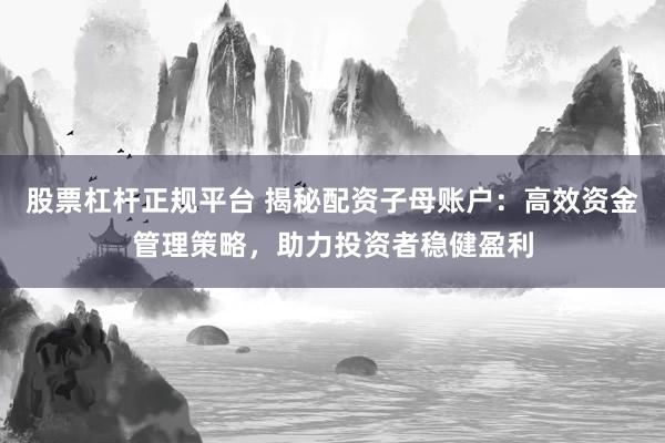 股票杠杆正规平台 揭秘配资子母账户：高效资金管理策略，助力投资者稳健盈利