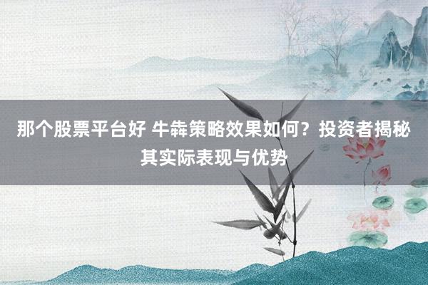 那个股票平台好 牛犇策略效果如何？投资者揭秘其实际表现与优势