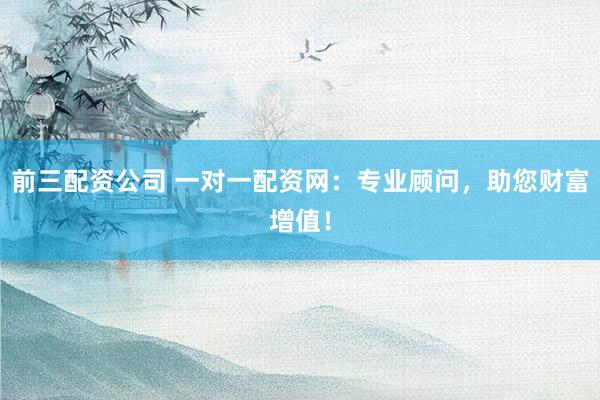 前三配资公司 一对一配资网：专业顾问，助您财富增值！