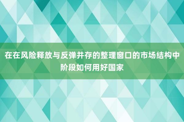 在在风险释放与反弹并存的整理窗口的市场结构中阶段如何用好国家