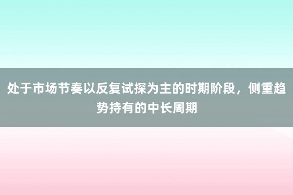 处于市场节奏以反复试探为主的时期阶段，侧重趋势持有的中长周期