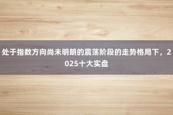 处于指数方向尚未明朗的震荡阶段的走势格局下，2025十大实盘
