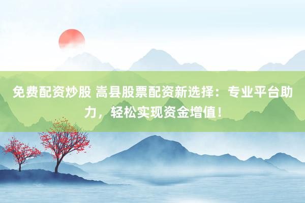 免费配资炒股 嵩县股票配资新选择：专业平台助力，轻松实现资金增值！