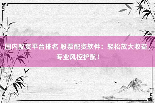 国内配资平台排名 股票配资软件：轻松放大收益，专业风控护航！